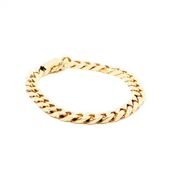 A gold rope bracelet