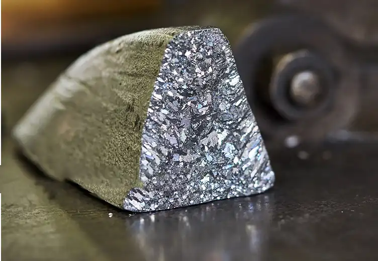 A chopped rough silver ore