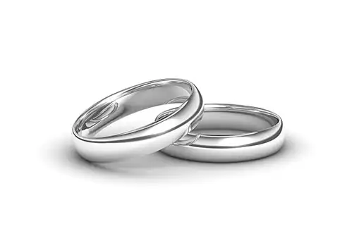 A pair of silver band rings