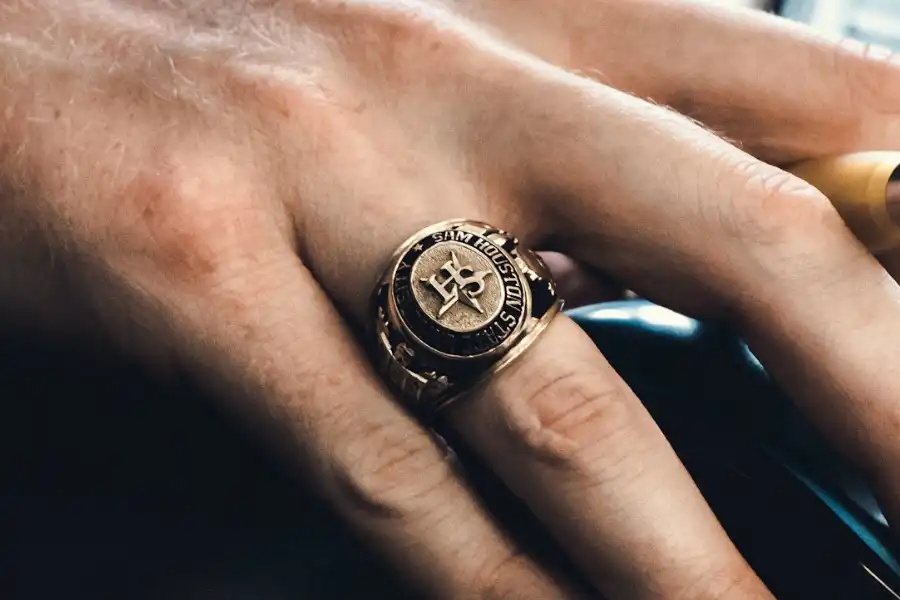 Gold Class Ring Close Up