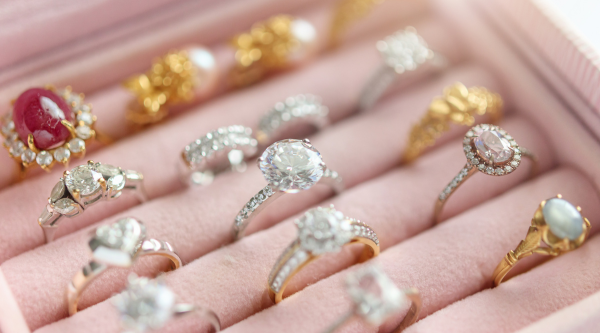 white gold and yellow gold rings and jewelry
